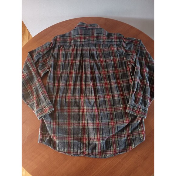 LL Bean Flannel Shirt Mens Medium Plaid Long Sleeve Colorful 228061 Traditional - Picture 8 of 10